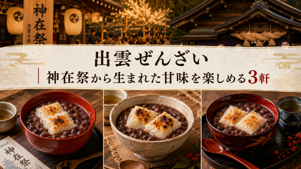 出雲ぜんざい｜神在祭から生まれた甘味を楽しめる3軒