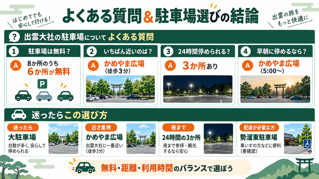 出雲大社の駐車場についてよくある質問